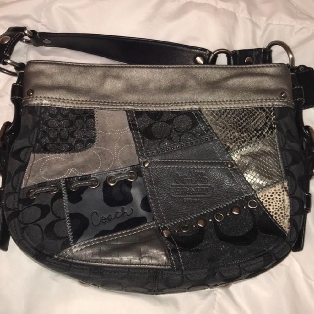 Coach Patchwork Black Leather Bag - image 3